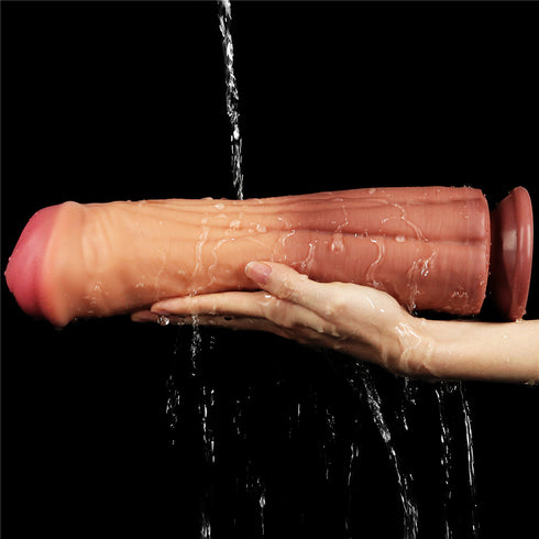 12'' Dual layered Platinum Silicone Cock